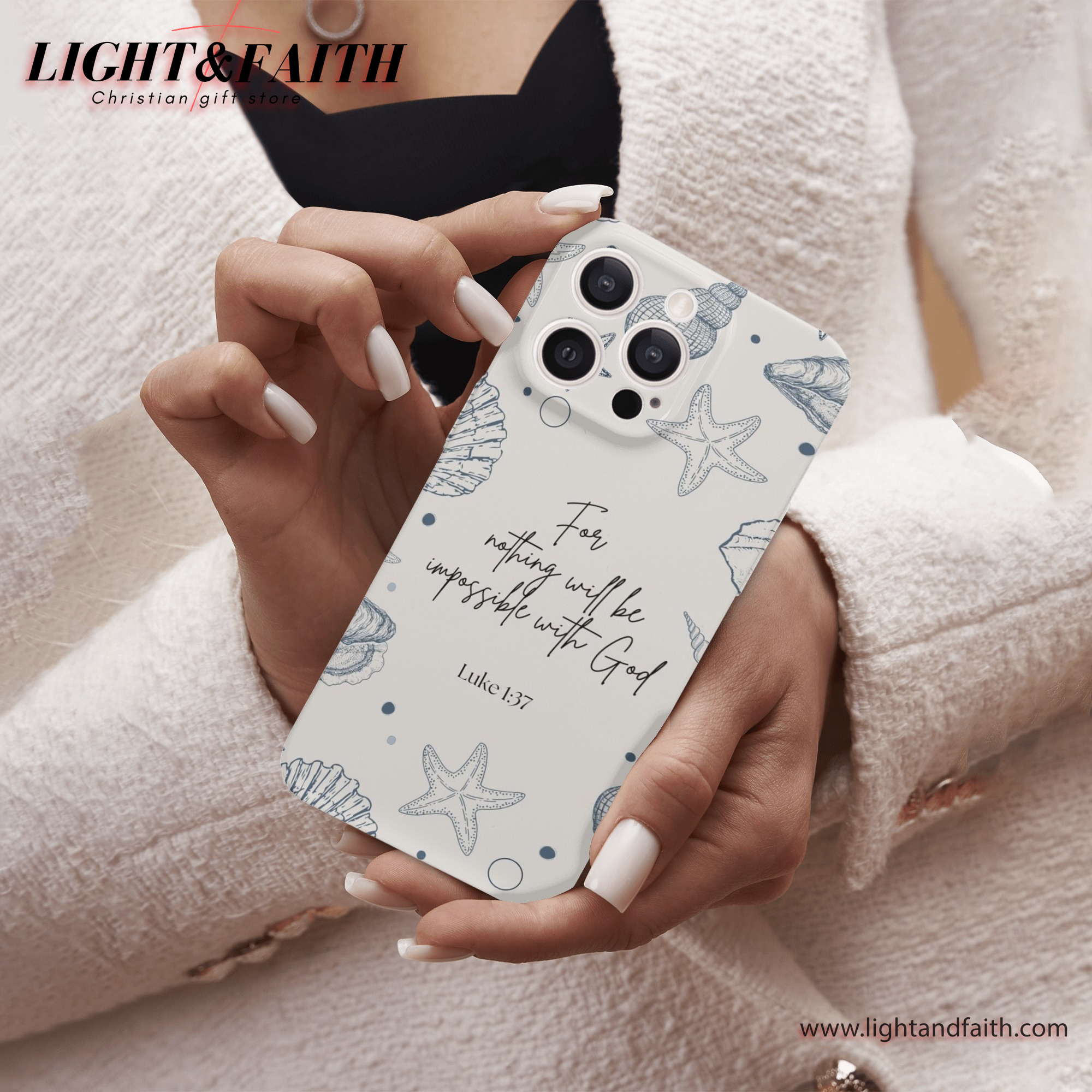 For Nothing Will Be Impossible With God Phone Case, Christian Phone Case, Bible Verse Phone Case, Luke 1:37 Phone Case, Religious Gift, PCLAF01